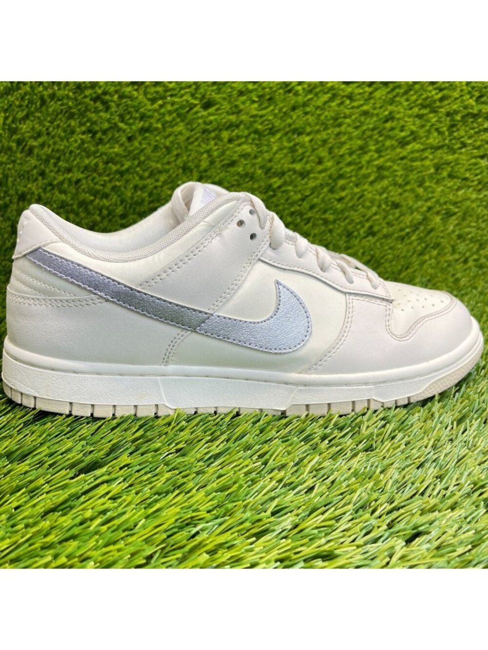 Nike Dunk Low Womens Size 9.5 Sail Gray Purple Athletic Leather Shoes Sneakers